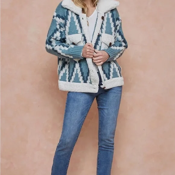 3 Yellowstone Ski Sherpa Tribal Jacket or Cardigan - Picture 7 of 9